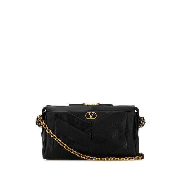 VALENTINO GARAVANI Handbags - Valentino Garavani Women Black Nappa Leather Panthea Crossbody Bag
